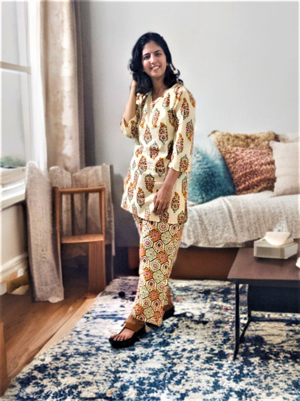 CO-ORD SET CREAM BASED FLORAL