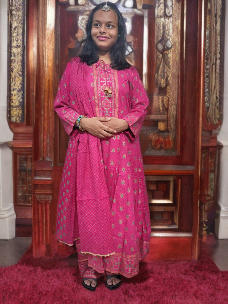 Monsoon Vine Jaipur Sanganeri Cotton Suit Set