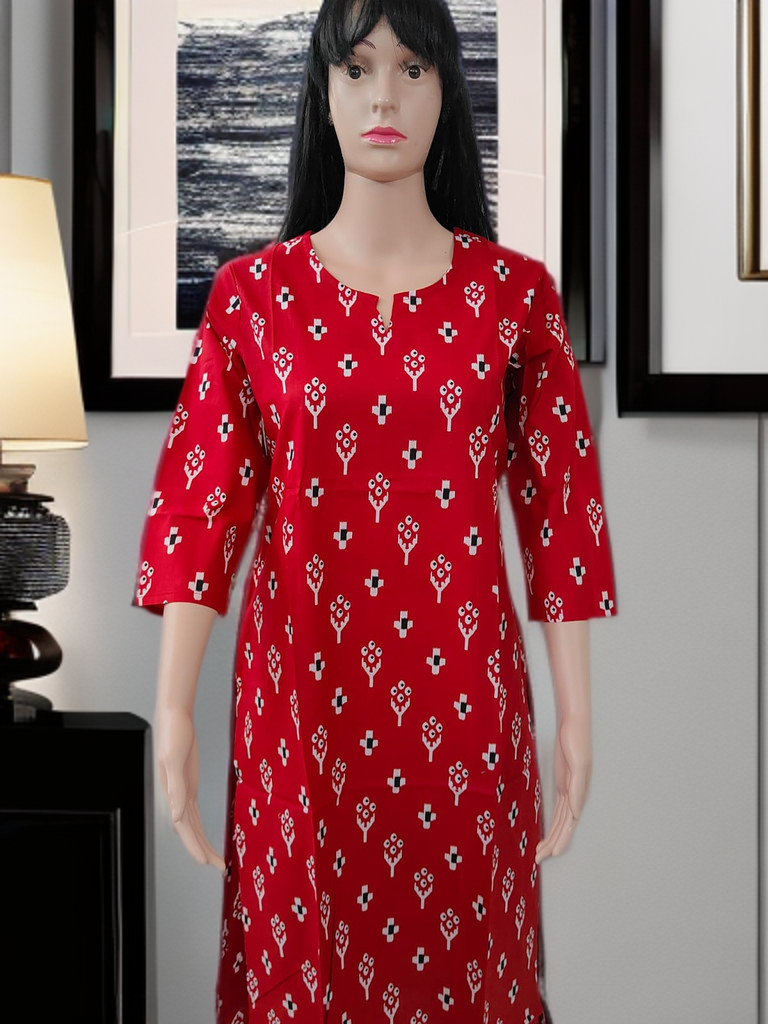 Ruby Bloom – Jaipuri Sanganeri Kurta (Cotton Set)