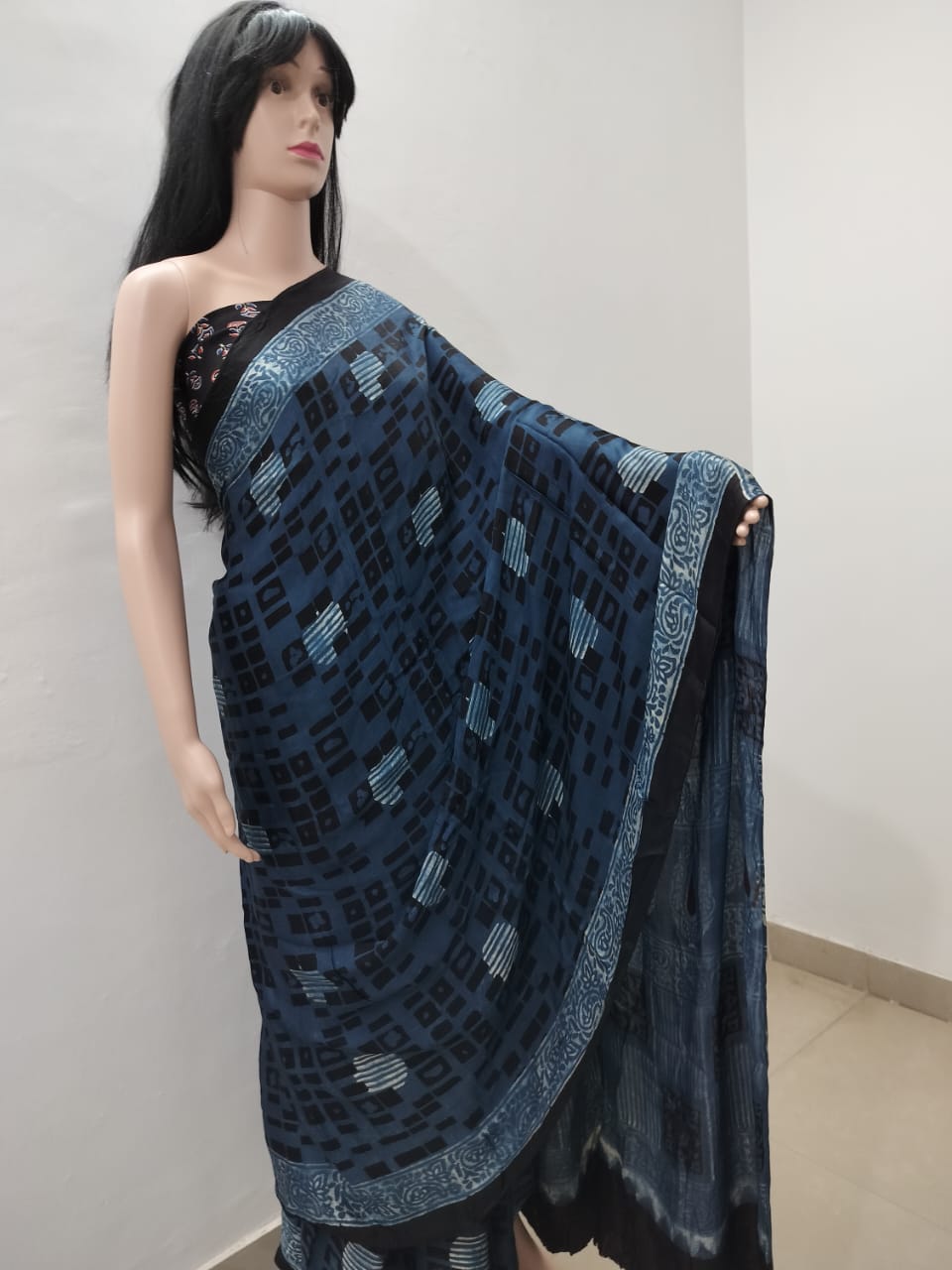 AJRAKH PRINT MODAL SILK SAREES